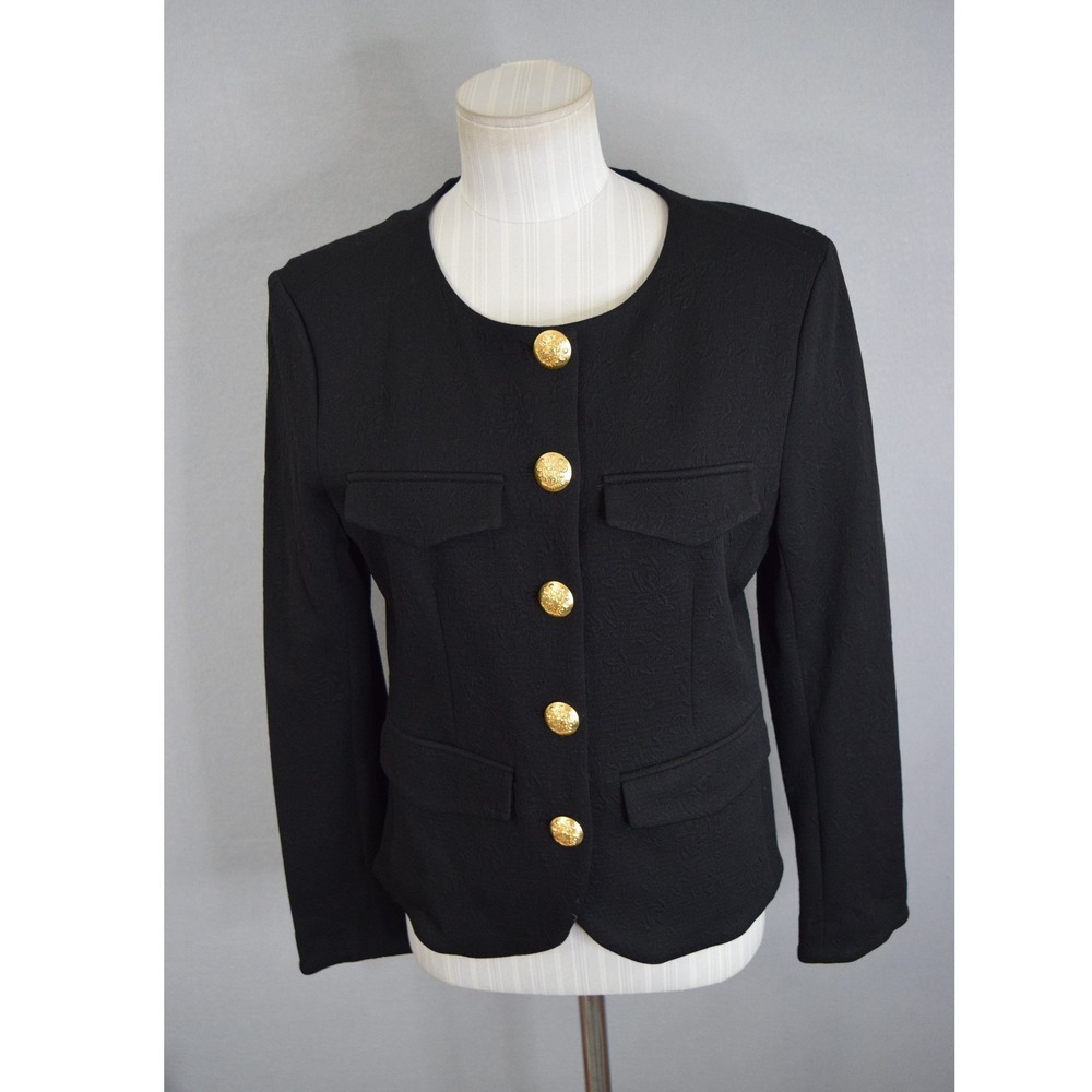 Veronica Beard Black Jacket with Gold Buttons